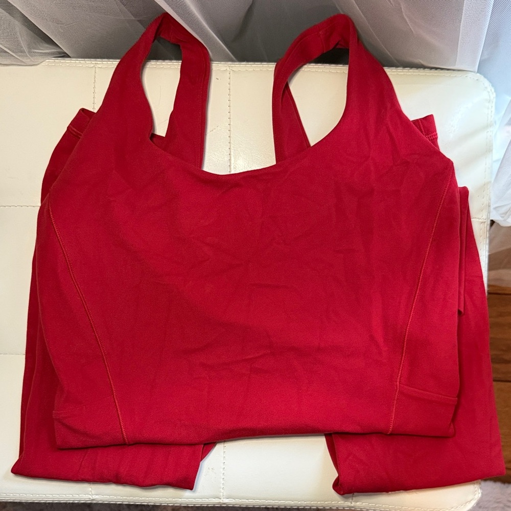 Athleta Red Salutation Bodysuit